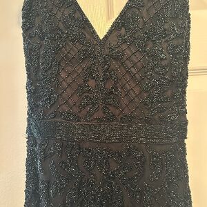 Elegant Black Beaded Dress